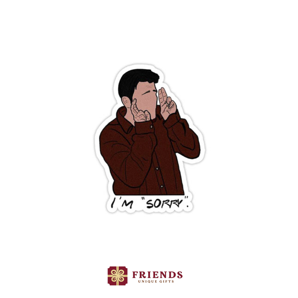 sorry friends sticker