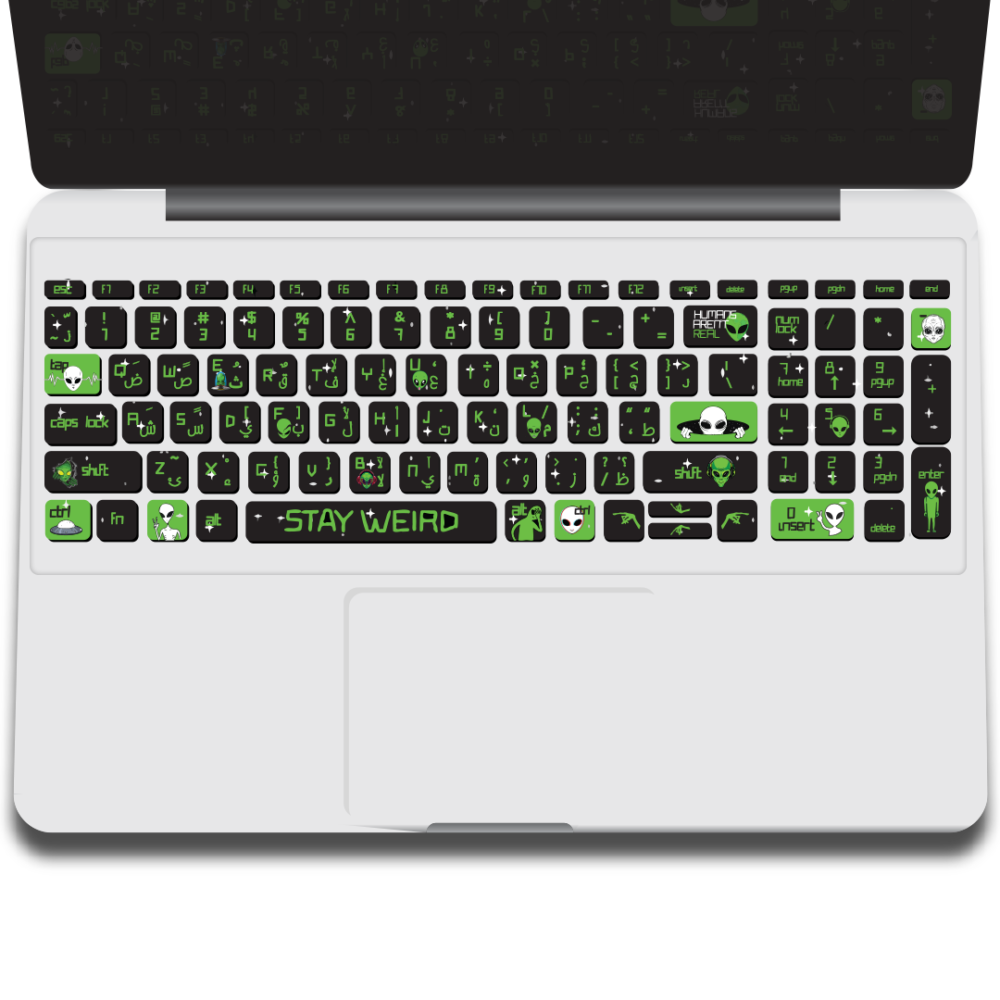 aliens keyboard sticker