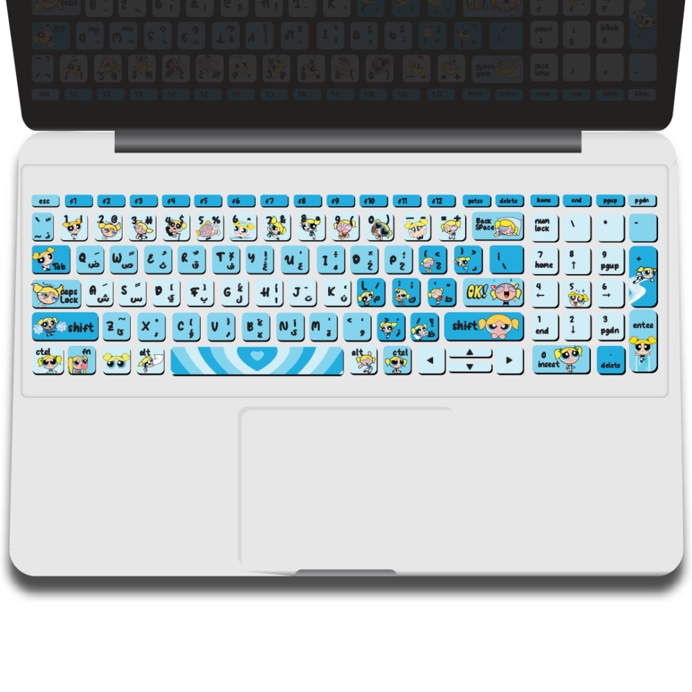 bubbles the powerpuff girls keyboard sticker