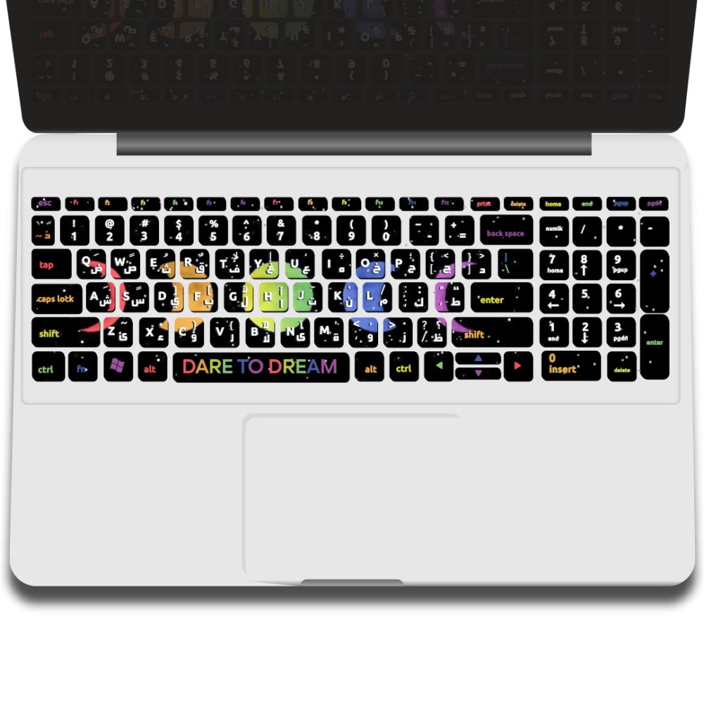 multicolor galaxy keyboard sticker