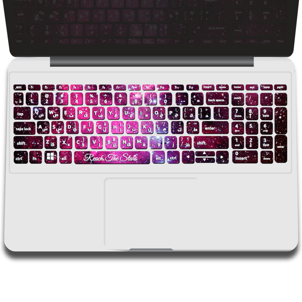 pink galaxy keyboard sticker