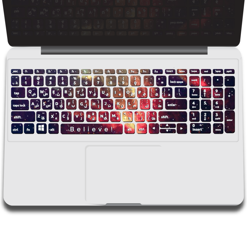red galaxy keyboard sticker