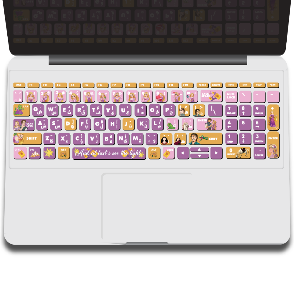 tangled keyboard sticker